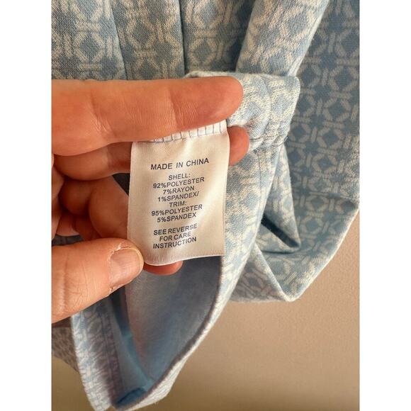 Tyler Boë Kristen Pleated A-Line Preppy Short Sleeve Knit Blue/White Sz. S - Picture 5 of 7